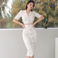 Thumbnail for Women's New Socialite Slim Fit Suit Collar Two-piece Set