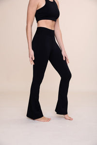 Thumbnail for BRONZE - Ribbed Flare High-Waist Leggings