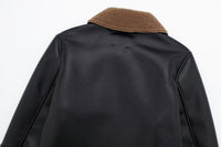 Thumbnail for European And American Style Fleece Lined Motorcycle Jacket