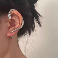 Thumbnail for 2022 New Fashion Sterling Silver 925 Earrings Snake Shaped Pierced Earmuff Earrings for Women