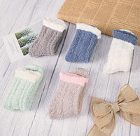 Thumbnail for 5 Pairs Womens Fuzzy Socks Cozy Soft Fluffy Cute Cat Animal Winter Warm Slipper Socks Christmas Stocking Stuffers Gifts