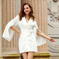 Thumbnail for Stitching Suit Skirt With High End Temperament Cape Dress