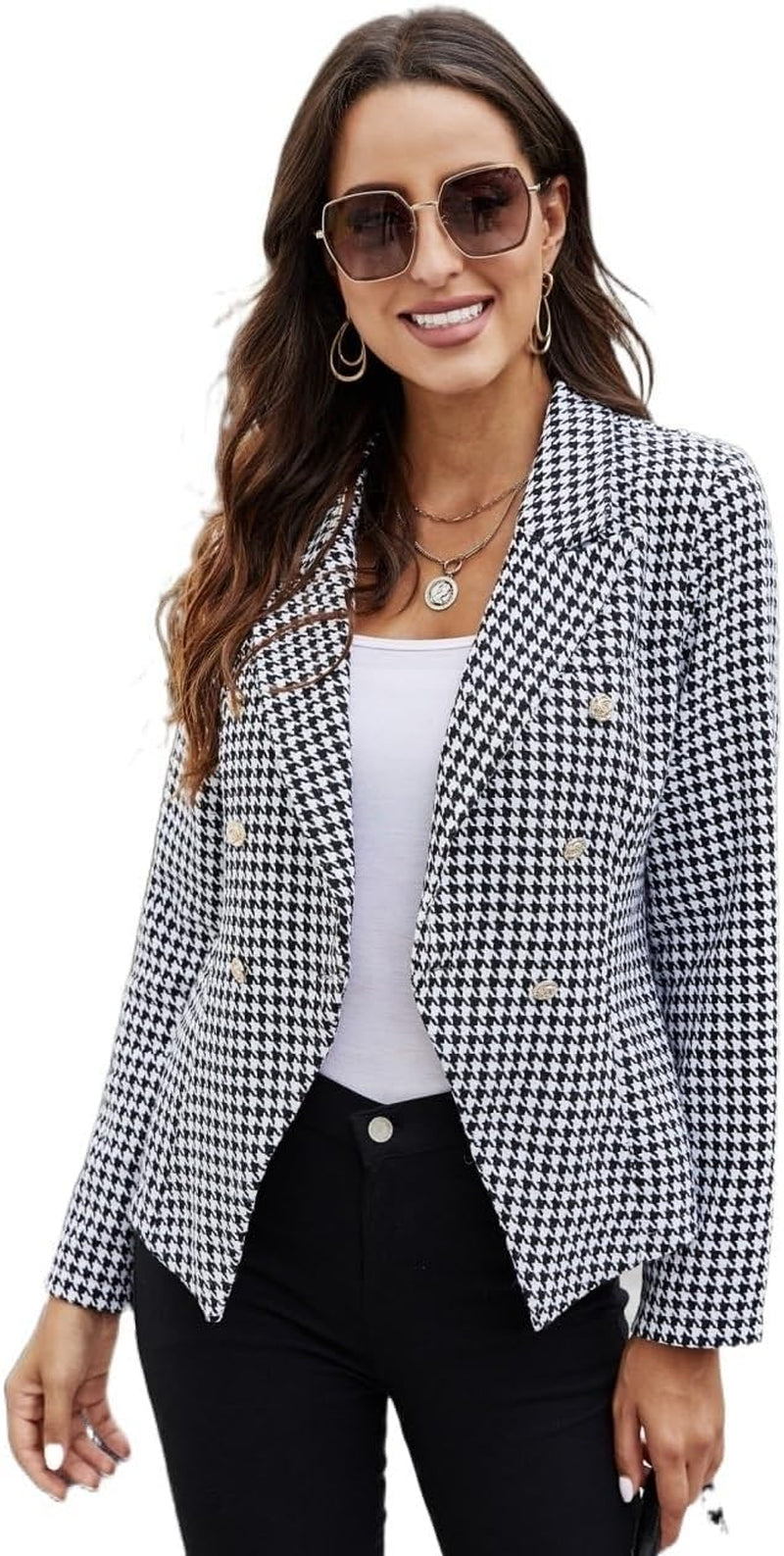 Women'S Office Blazers Double Breasted Blazer Elegant Outfits for Work