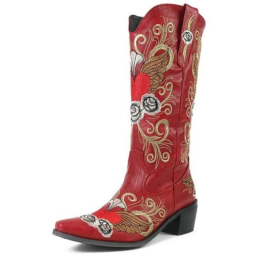 Bonjomarisa ocidental cowboy botas femininas cowgirl meados de bezerro