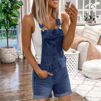 Thumbnail for Denim Jeans For Women Plus Size Denim Bib Pants Sexy Long Rompers Bib