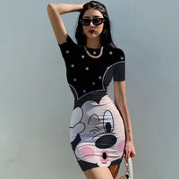 Thumbnail for Disney Mickey Mouse Woman Dresses Elegant Dress Office Tight Slim Lady