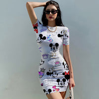 Thumbnail for Disney Mickey Mouse Woman Dresses Elegant Dress Office Tight Slim Lady