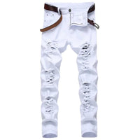 Thumbnail for White Staight Jeans RIipped Distressed Jeans