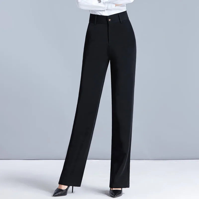 Women Pants High Waist Female Wide Leg Pants Thick Causal Trousers