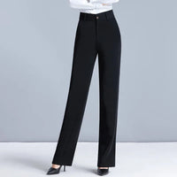 Thumbnail for Women Pants High Waist Female Wide Leg Pants Thick Causal Trousers