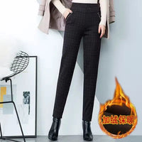 Thumbnail for New 2021 Autumn Winter Middle Aged Women Velvet Elastic High Waist