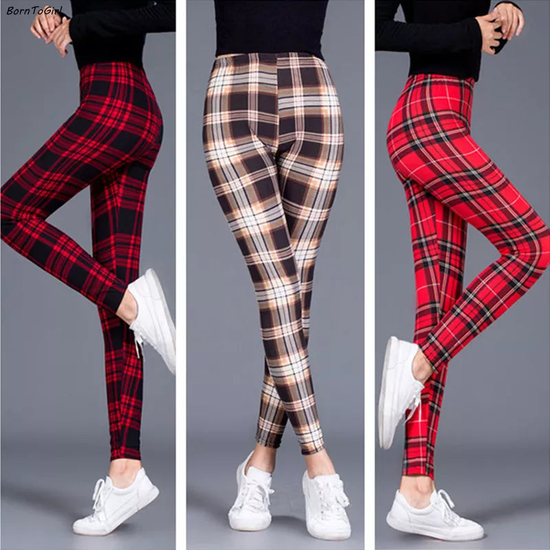 BornToGirl Casual Pencil Pants Leggings For Women Streetwear Sexy High