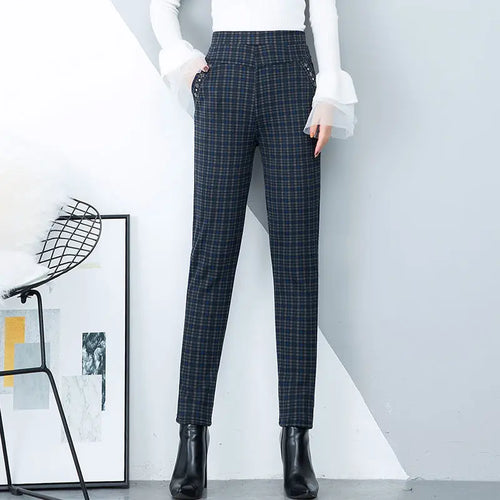 New 2021 Autumn Winter Middle Aged Women Velvet Elastic High Waist