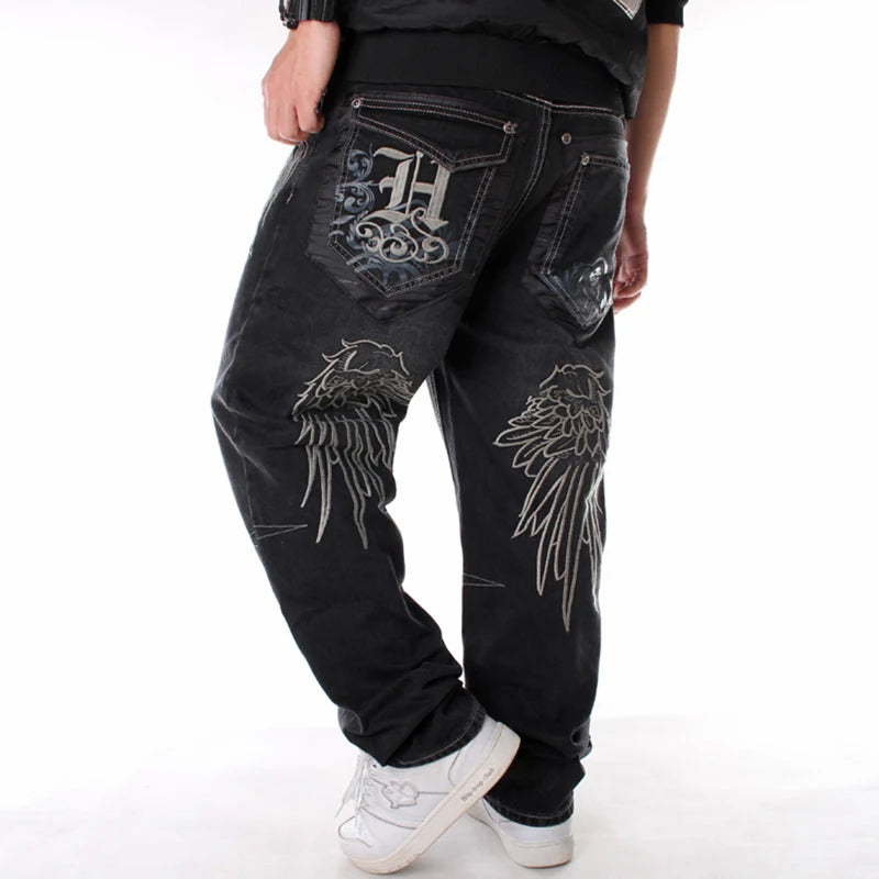 Nanaco Man Loose Baggy Jeans Hiphop Skateboard Denim Pants Street