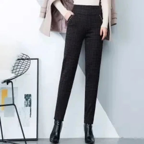 New 2021 Autumn Winter Middle Aged Women Velvet Elastic High Waist