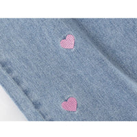 Thumbnail for Japanese Fashion Heart Embroideried Wide Leg Loose Women Demin Pants