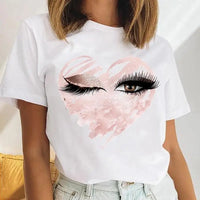 Thumbnail for Women Eyelash Beach Holiday Cute 2021 Female Short Sleeve Cartoon