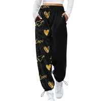 Thumbnail for Women's Print Bottom Sweatpants Pockets High Waist Sporty Gym Athletic