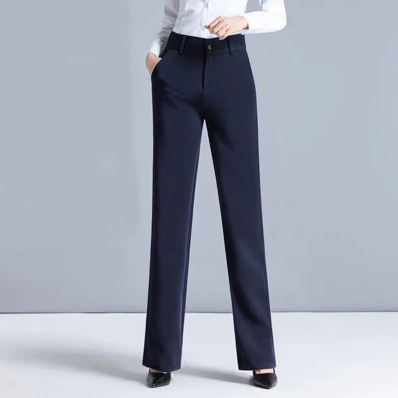 Women Pants High Waist Female Wide Leg Pants Thick Causal Trousers