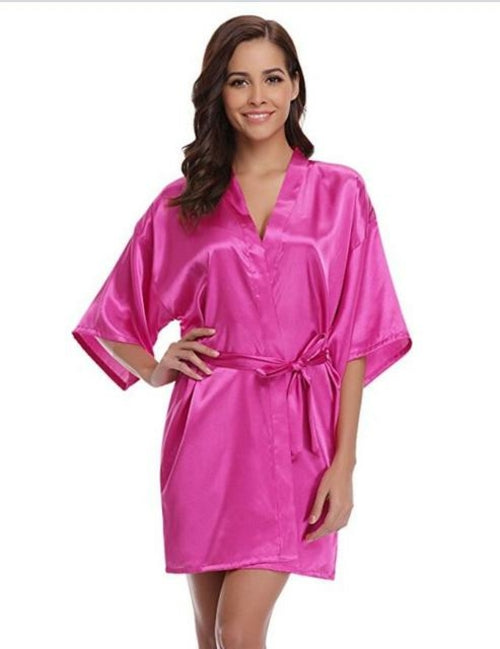 Rb032 2018 New Silk Kimono Robe Bathrobe Women Silk Bridesmaid Robes