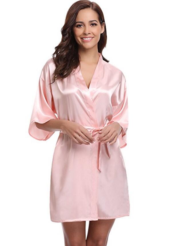 Rb032 2018 New Silk Kimono Robe Bathrobe Women Silk Bridesmaid Robes