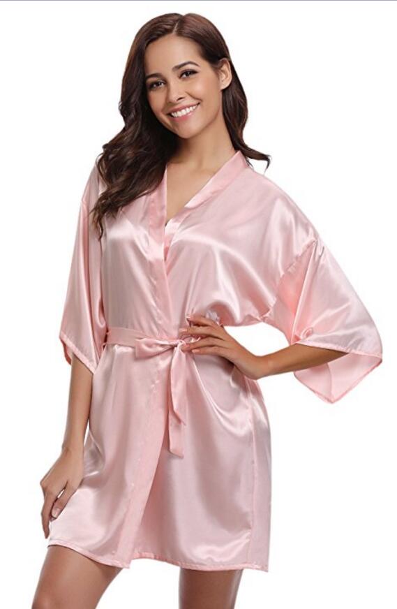 Rb032 2018 New Silk Kimono Robe Bathrobe Women Silk Bridesmaid Robes