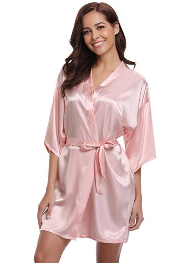 Rb032 2018 New Silk Kimono Robe Bathrobe Women Silk Bridesmaid Robes