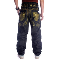 Thumbnail for Hiphop jeans streetwear Men's embroidery straight loose casual pants