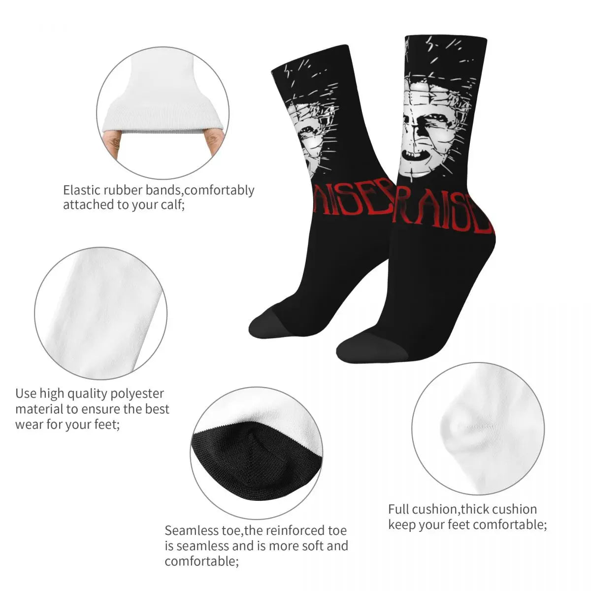 Men Women Hellraiser 1987 Socks Cute Casual Horror Film Socks Novelty