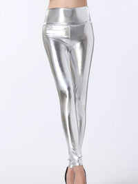 Thumbnail for Shiny Sexy Leggings Women Pencil Pants High Waist Leggins Stretch