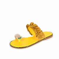 Thumbnail for Pineapple Pearl Beach Slides Flat Toe Casual Womens Slippers