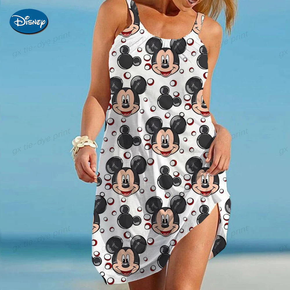 Cartoon Sexy Dress Minnie Mouse Robe Disney Summer Dresses Woman 2023