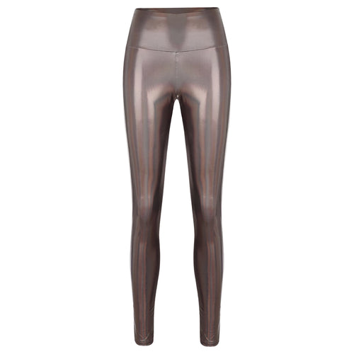 Women's Metallic Shiny Skinny Leggings Stretchy Naked Feeling Yoga