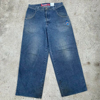 Thumbnail for JNCO Jeans Y2K Harajuku Hip Hop Poker Graphic Retro Blue Baggy Jeans