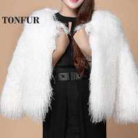 Thumbnail for New 100% True Mongolia Sheep Fur Coat Real Tan Sheep Fur Jacket Thick