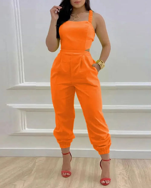 Women's Jumpsuit Elegant Sexy Suspender Printed Jumpsuits Casual Hip