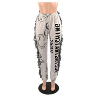 Thumbnail for Echoine Women Print Side Tassel Autumn Pants High Waist Activewear