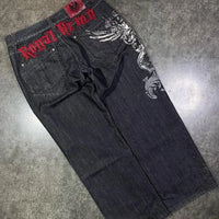 Thumbnail for Streetwear Y2K Jeans Harajuku Hip Hop Retro Graphic Embroidered Baggy