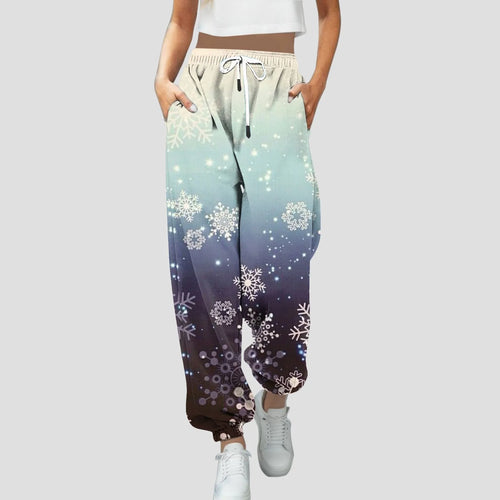 Women'S Vintage Printed Trousers Casual Loose Printed Christmas