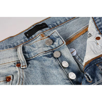 Thumbnail for Summer's Men's Classic Blue Streetwear Distressed Skinny Button Fly