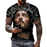 Thumbnail for Jesus Christ 3D Print T-shirts Men Clothing Summer Fashion Casual