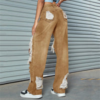 Thumbnail for Y2K Versatile Jeans Women Distressed Ripped Hole Hip Hop Autumn