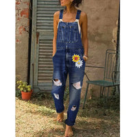 Thumbnail for Fashion Women Denim Rompers for Streetwear Design Pockets Decor Ripped