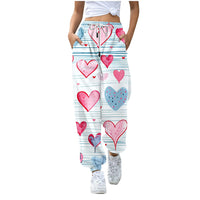 Thumbnail for Baggy Sweatpants Women Streetwear Valentine's Day Hearts print Fashion