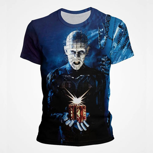 Horror Movie Hellraiser T-Shirts Scary 3D Printed Streetwear Men Women