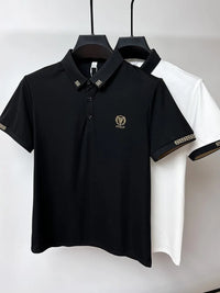 Thumbnail for Brand high-end hot diamond embroidered POLO shirt short sleeve men's