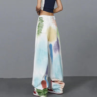 Thumbnail for Hip Hop Y2k Women Playful Graffiti Jeans Spring Summer New Contrast