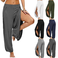 Thumbnail for Women Fashion Yoga Pants High Waisted Slit Wide Leg Haren Pants Gym