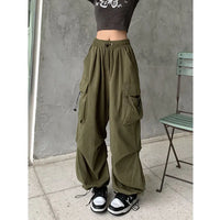 Thumbnail for HOUZHOU Harajuku Oversized Cargo Parachute Pants Women Streetwear