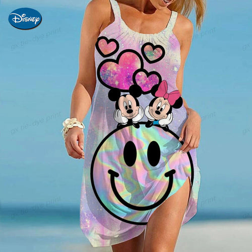 Cartoon Sexy Dress Minnie Mouse Robe Disney Summer Dresses Woman 2023